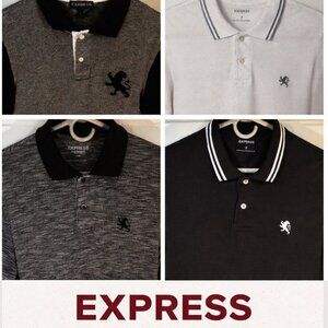 Express Men’s Polo Shirt Bundle – Size Medium (4 Shirts)